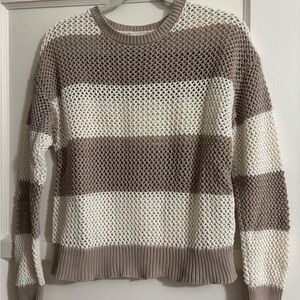 Z Supply Taupe and Cream Knit Sweater